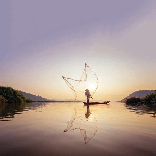 Mekong River Fisherman, Cambodia