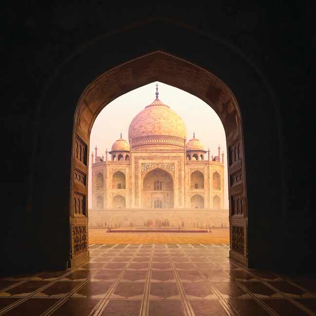 Taj Mahal through arches