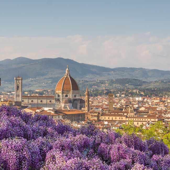 Overlooking the city of Florence in Italy