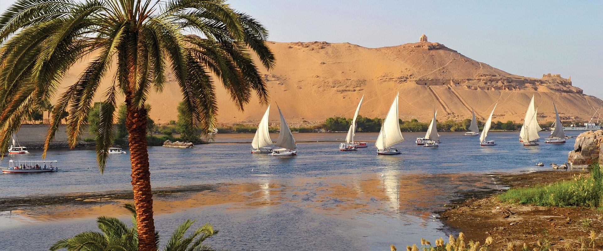 Nile river with Sale Boats, Egypt