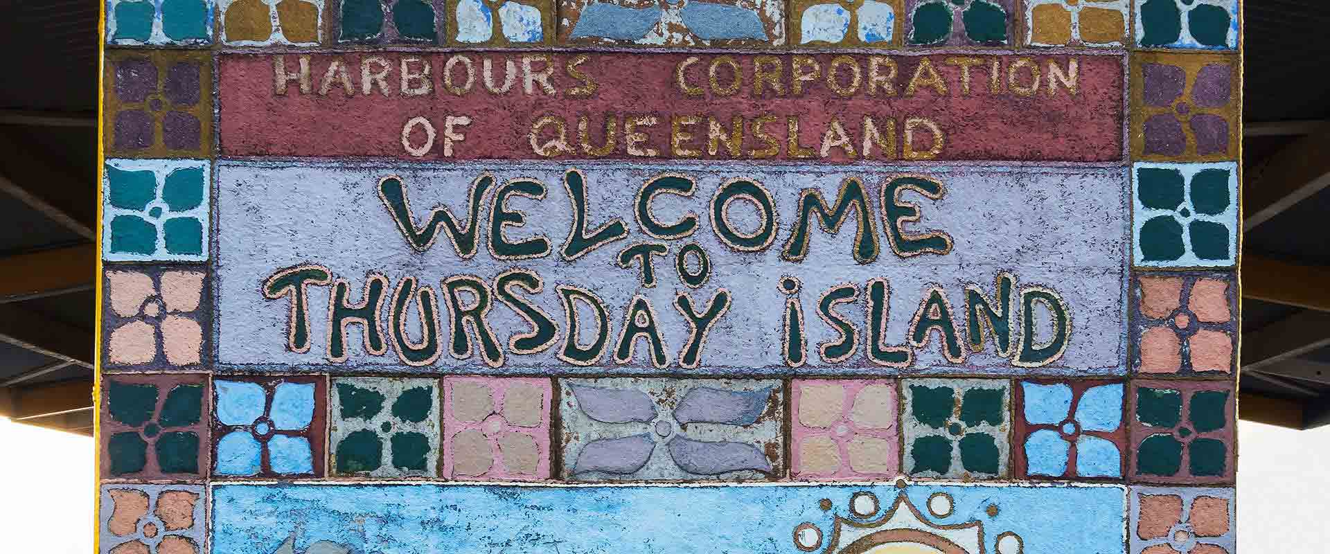View a Welcome To Thursday Island message from the Harbours Corporation of Queensland