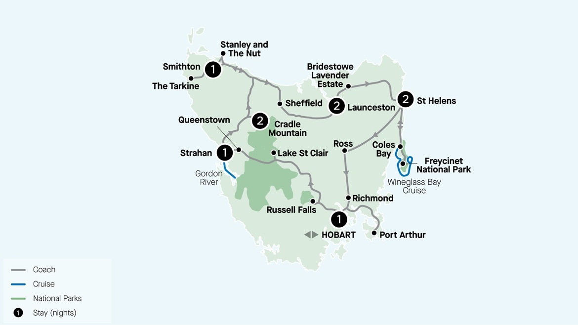 Australia, Tasmania Map RTH10 2024