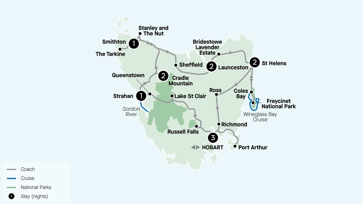 Australia, Tasmania Map RTH12 2023-24