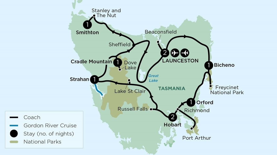 Tasmania/Australia Map 2023-24 TXT10