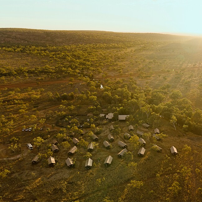 Aerial view of Kimberley Wilderness Lodge, Western Australia