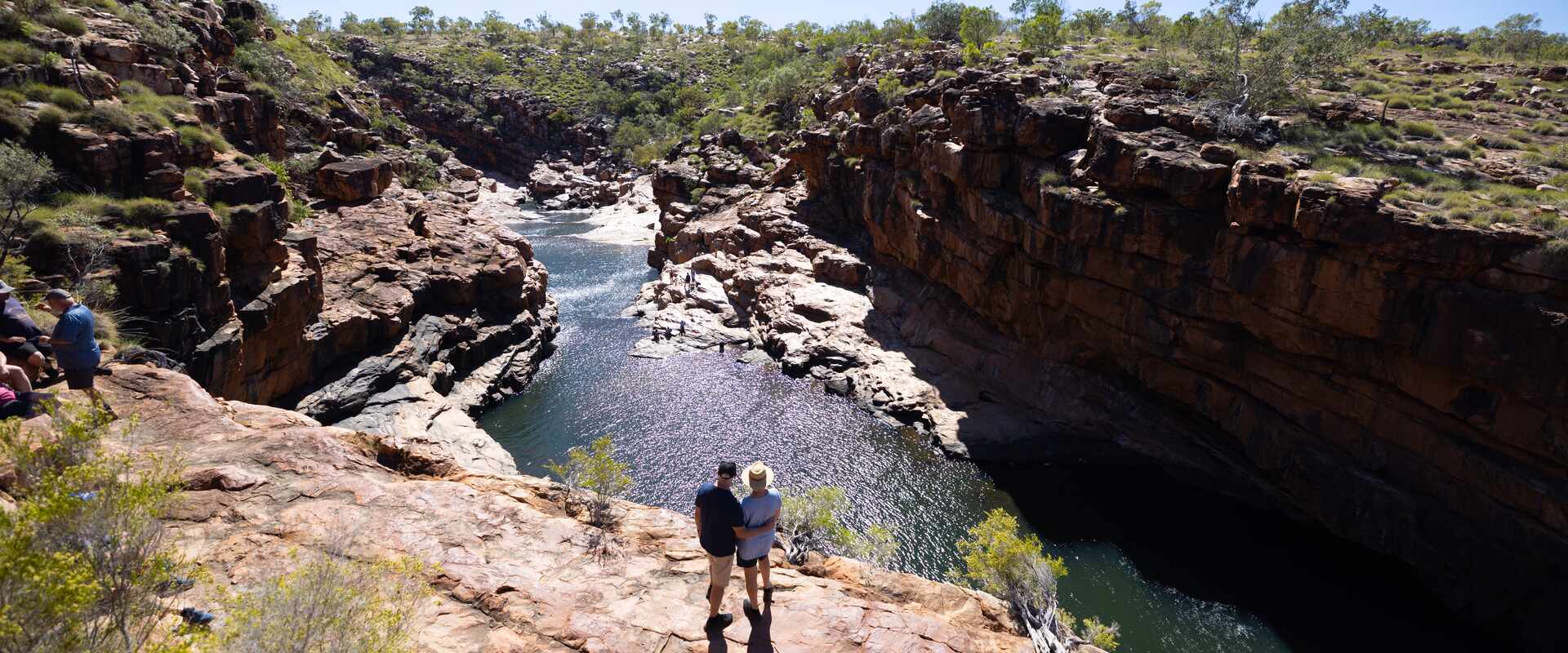 A couple looking over Bell Gorge