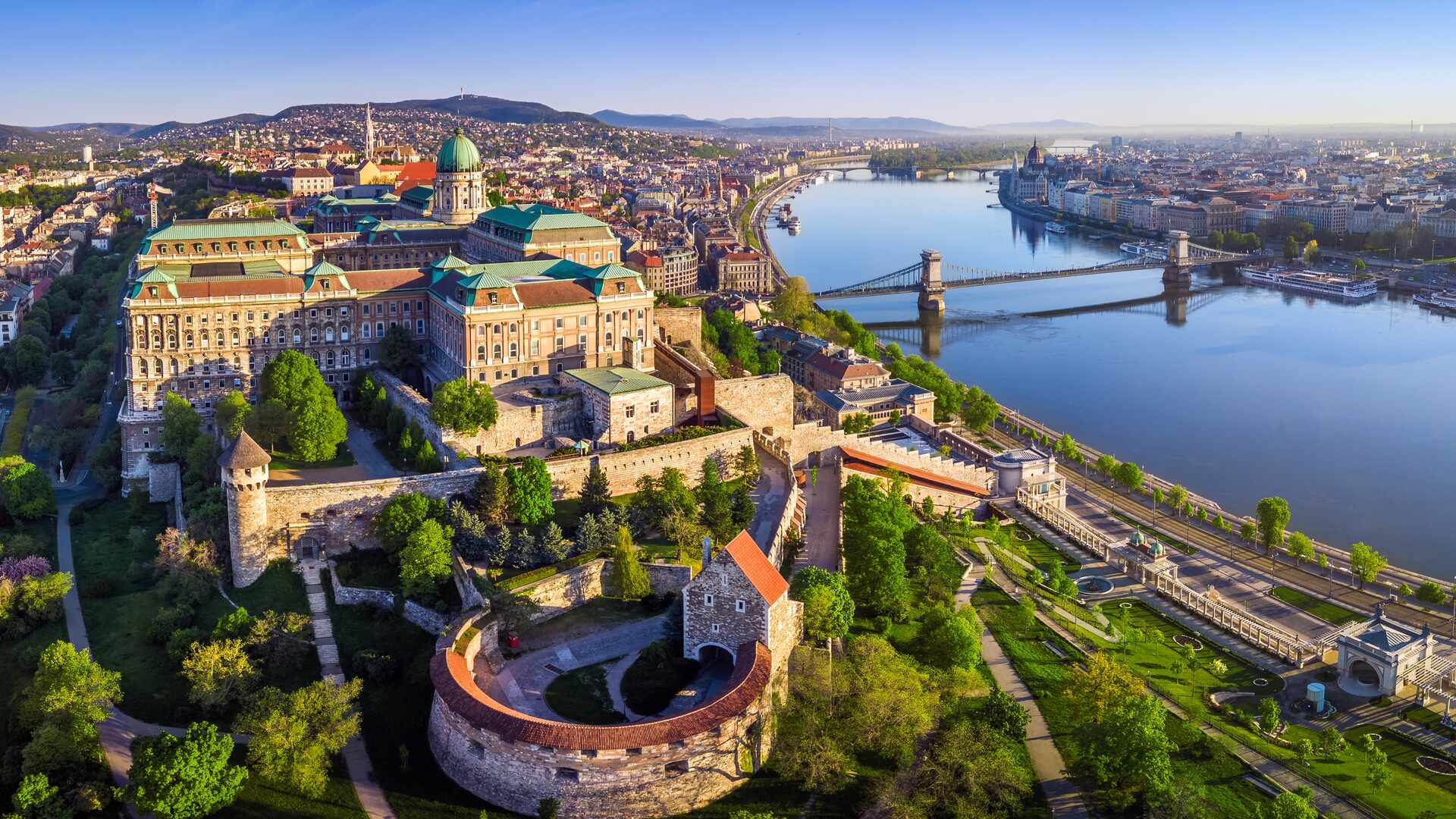 Budapest an aerial view of the city