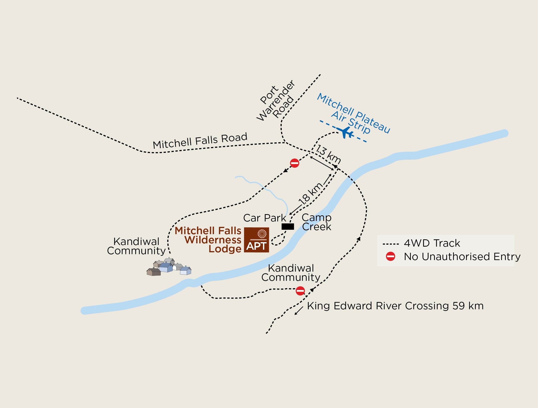 Mitchell Falls Map