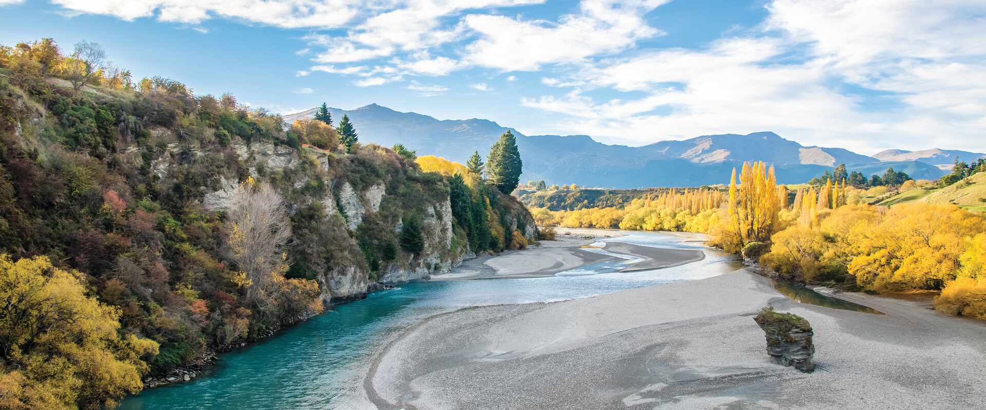 view down shotover river at arrowtown south island nz 12 5
