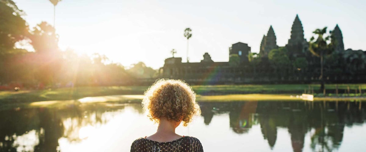 Experience the sunset at Angkor Wat in Cambodia