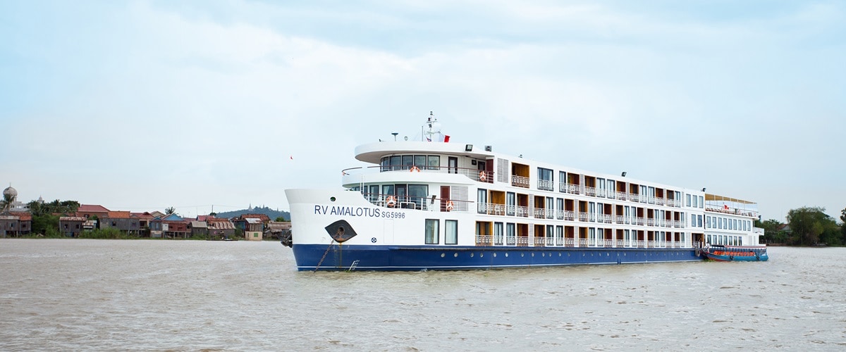 RV Amalotus floating on the Irrawady River