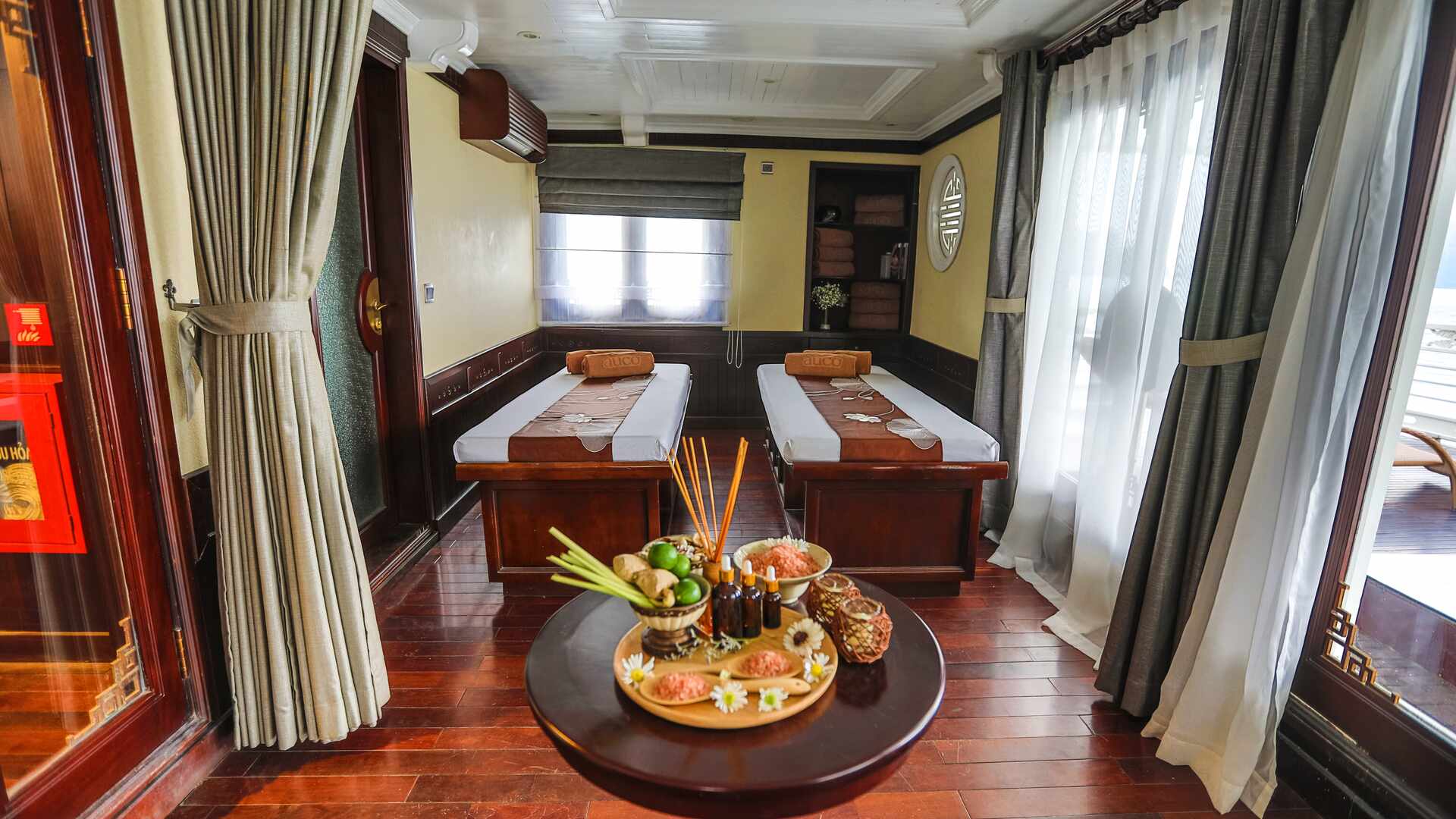 Interior view of the spa onboard the Au Co Ship, Ha Long Bay, Vietnam