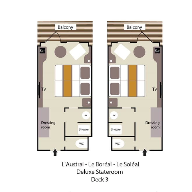 Deluxe Stateroom | L'Austral Cabin Plan
