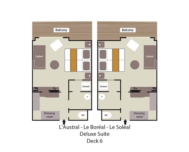 Deluxe Suite | L'Austral Cabin Plan