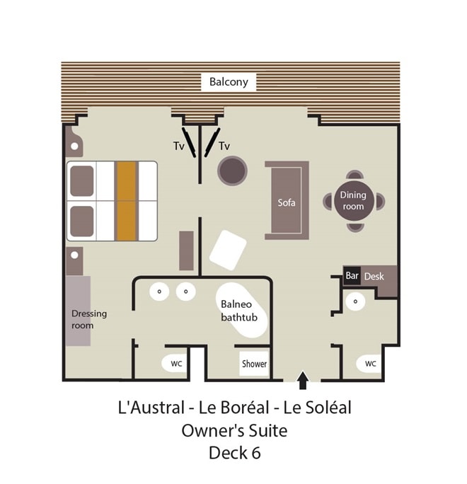 Owner's Suite | L'Austral Cabin Plan