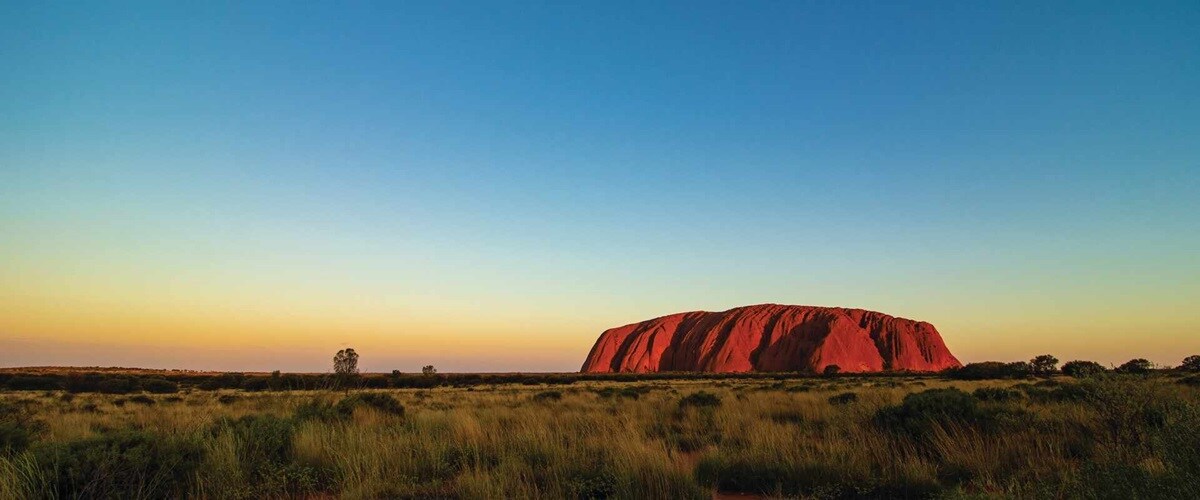 View of Uluru at Sunrise in Northern Territory, Australia