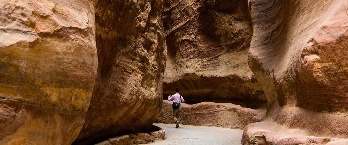 View of pax in Petra gorge, Jordan