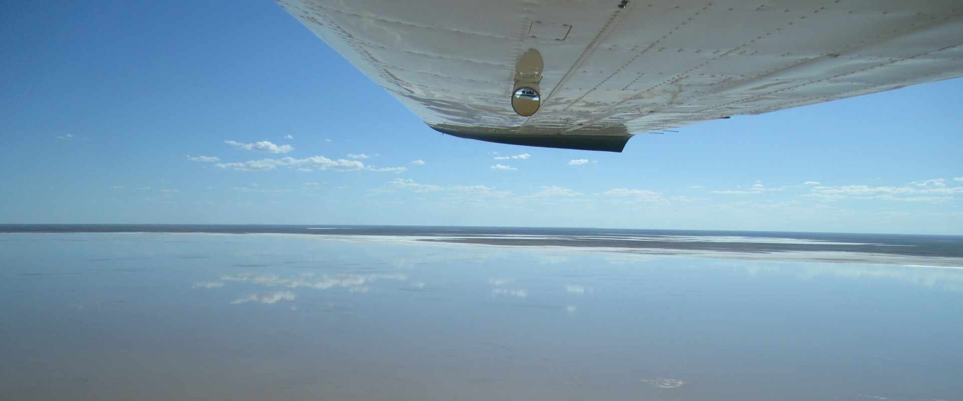 Aerial image from plane flying over Lake Eyre
